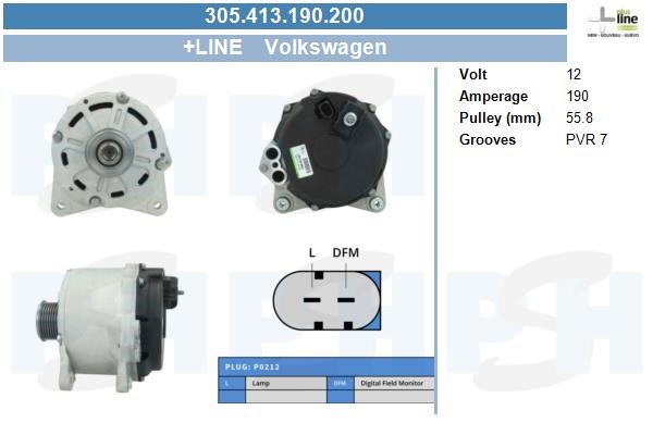 Generator 12V 190A Bv psh 305.413.190.200 BV PSH