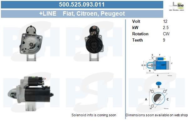 Startmotor 12V Bv psh 500.525.093.011 BV PSH