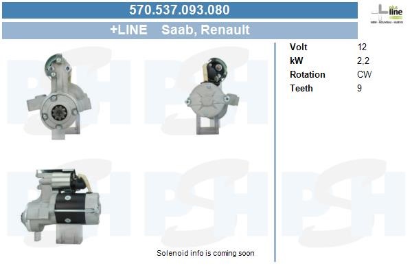 Startmotor 12V Bv psh 570.537.093.080 BV PSH
