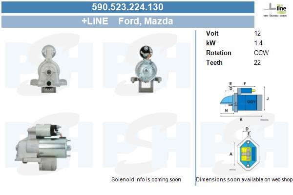 Startmotor 12V Bv psh 590.523.224.130 BV PSH