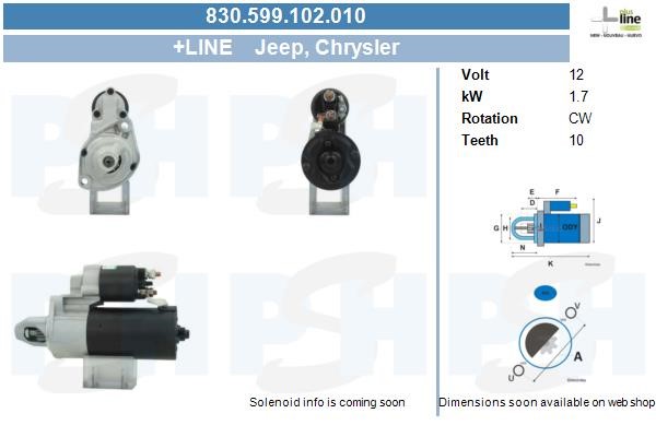 Startmotor 12V Bv psh 830.599.102.010 BV PSH