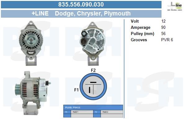 Generator 12V 90A Bv psh 835.556.090.030 BV PSH