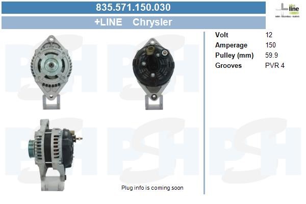 Generator 12V 150A Bv psh 835.571.150.030 BV PSH