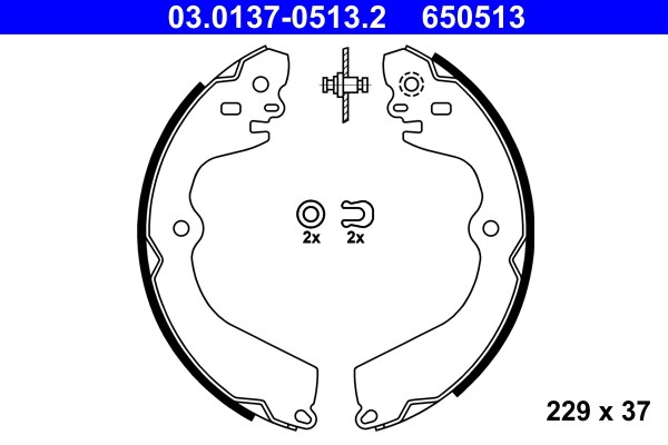 Bromsbackar, sats, Bakaxel Ate 03.0137-0513.2 ATE