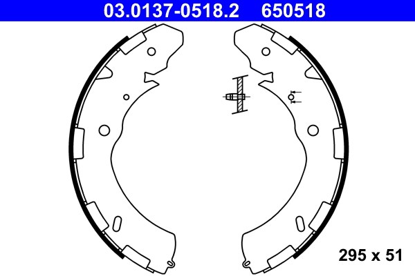 Bromsbackar, sats, Bakaxel Ate 03.0137-0518.2 ATE