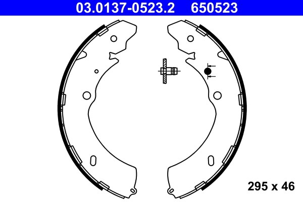 Bromsbackar, sats, Bakaxel Ate 03.0137-0523.2 ATE