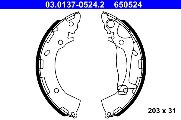 Bromsbackar, sats, Bakaxel Ate 03.0137-0524.2 ATE