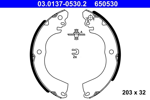 Bromsbackar, sats, Bakaxel Ate 03.0137-0530.2 ATE