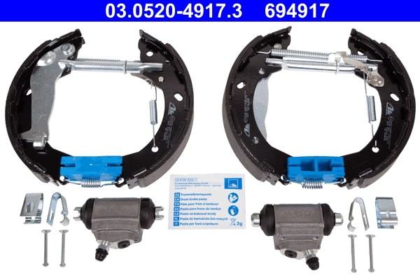Bromsbackar, sats, Bakaxel Ate Original ate topkit 03.0520-4917.3 ATE