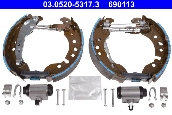 Bromsbackar, sats, Bakaxel Ate Original ate topkit 03.0520-5317.3 ATE