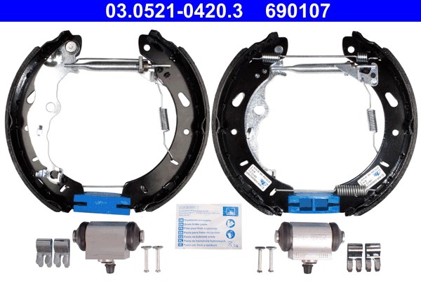 Bromsbackar, sats, Bakaxel Ate Original ate topkit 03.0521-0420.3 ATE