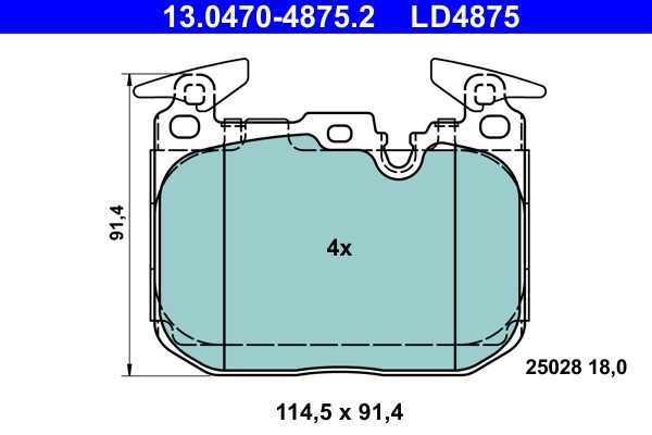 Bromsbeläggsats, Framaxel Ate Ate ceramic 13.0470-4875.2 ATE