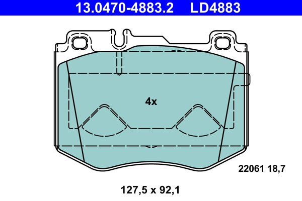 Bromsbeläggsats, Framaxel Ate Ate ceramic 13.0470-4883.2 ATE
