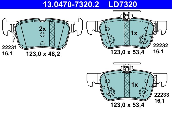 Bromsbeläggsats, Bakaxel Ate Ate ceramic 13.0470-7320.2 ATE