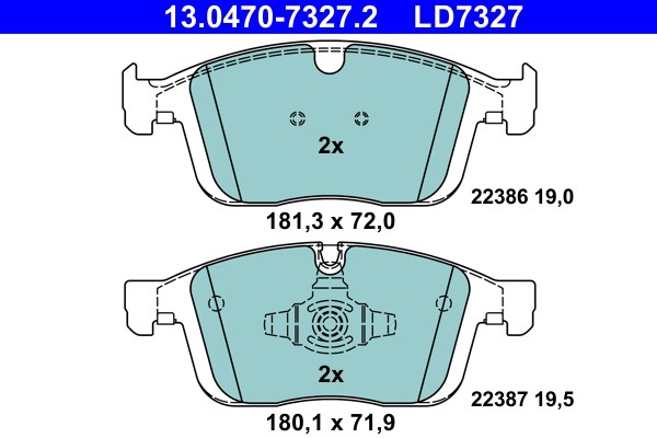 Bromsbeläggsats, Framaxel Ate Ate ceramic 13.0470-7327.2 ATE Bromsbeläggsats, Framaxel Ate Ate ceramic 13.0470-7327.2 ATE