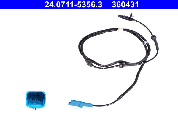 ABS-givare, Sensor, hjulvarvtal, Bakaxel Ate 24.0711-5356.3 ATE