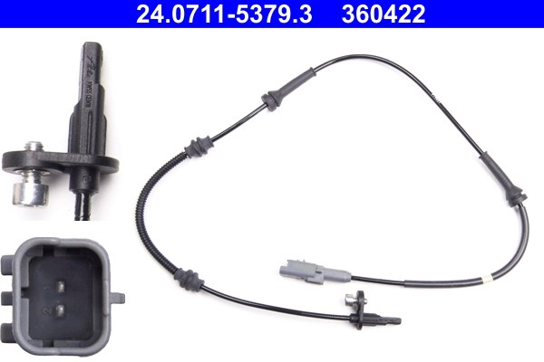 ABS-givare, Sensor, hjulvarvtal, Framaxel Ate 24.0711-5379.3 ATE