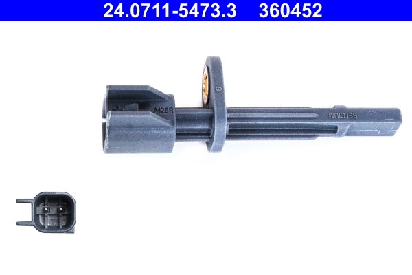 ABS-givare, Sensor, hjulvarvtal, Framaxel Ate 24.0711-5473.3 ATE