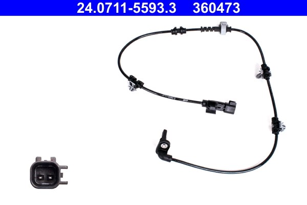 ABS-givare, Sensor, hjulvarvtal, Bakaxel Ate 24.0711-5593.3 ATE