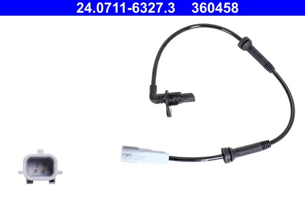 ABS-givare, Sensor, hjulvarvtal, Bakaxel höger Ate 24.0711-6327.3 ATE