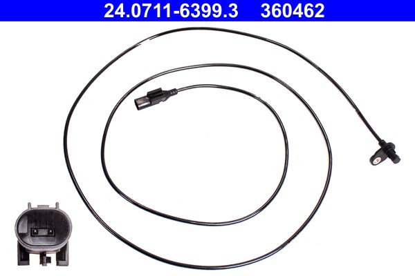 ABS-givare, Sensor, hjulvarvtal, Bakaxel höger Ate 24.0711-6399.3 ATE