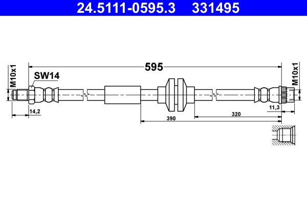 Bromsslang, Bakaxel Ate 24.5111-0595.3 ATE