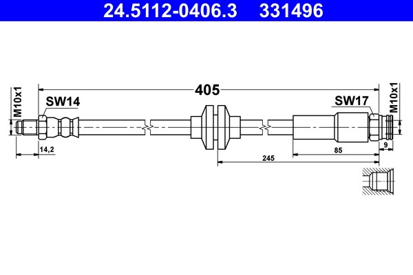 Bromsslang, Framaxel Ate 24.5112-0406.3 ATE
