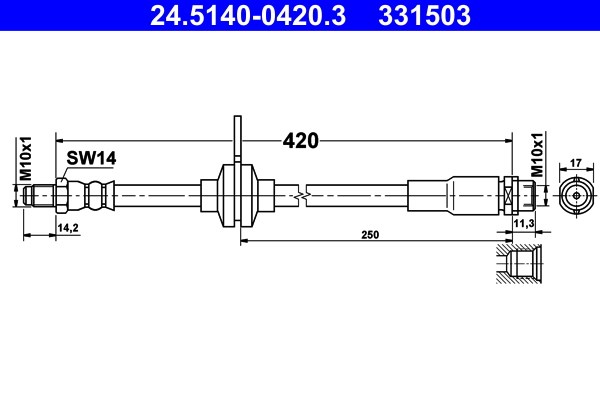 Bromsslang, Bakaxel Ate 24.5140-0420.3 ATE