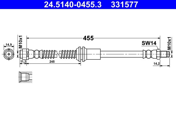 Bromsslang, Framaxel Ate 24.5140-0455.3 ATE