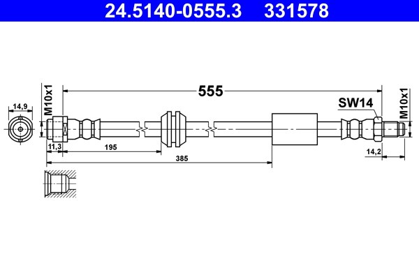 Bromsslang, Framaxel Ate 24.5140-0555.3 ATE