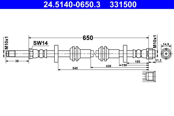 Bromsslang, Framaxel Ate 24.5140-0650.3 ATE