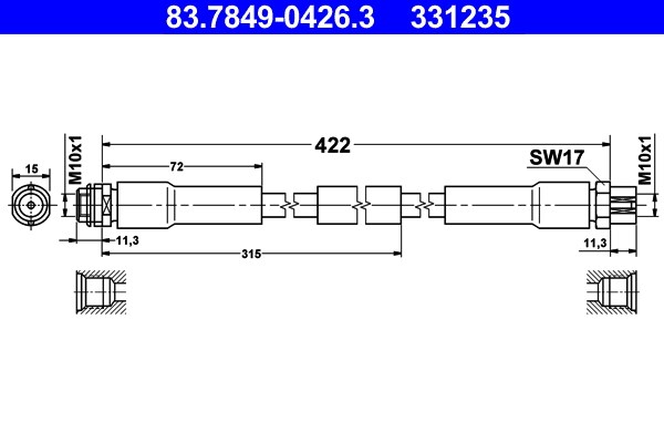 Bromsslang, Framaxel Ate 83.7849-0426.3 ATE