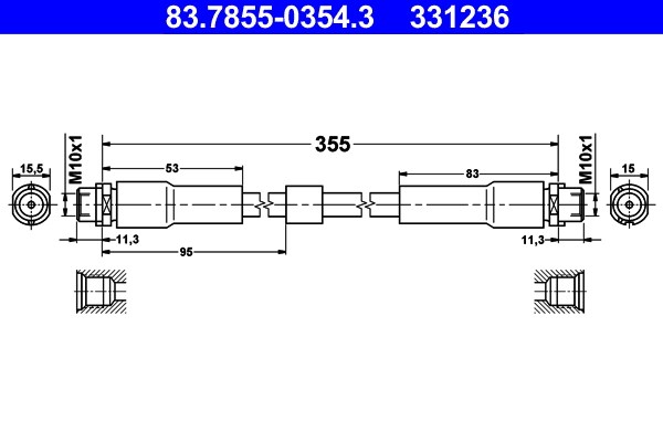Bromsslang, Framaxel Ate 83.7855-0354.3 ATE