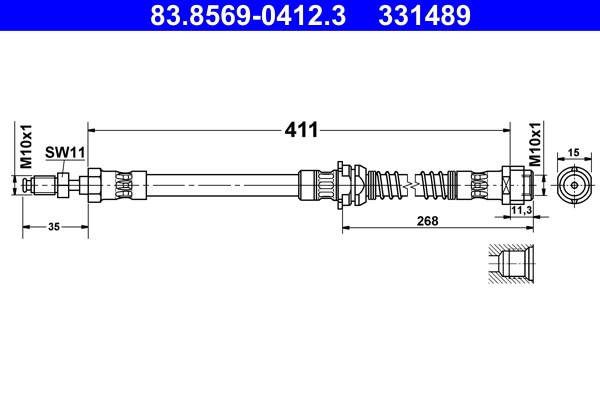 Bromsslang, Framaxel Ate 83.8569-0412.3 ATE