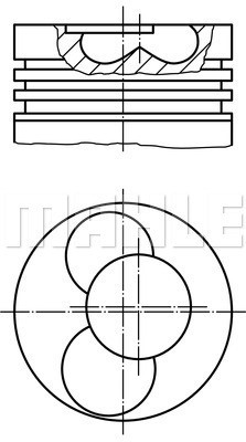 Kolv, Cylinder 3, Cylinder 4 Mahle 030 41 00 MAHLE