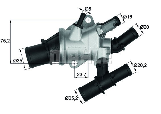 Termostat, kylvätska Mahle Behr TI 155 88 MAHLE