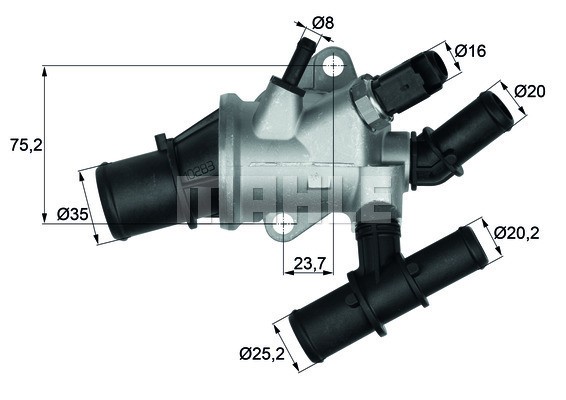 Termostat, kylvätska Mahle Behr TI 162 88 MAHLE