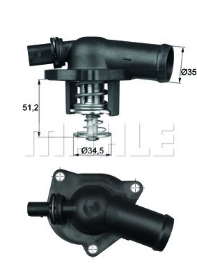 Termostat, kylvätska Mahle Behr TI 17 109 MAHLE
