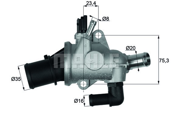 Termostat, kylvätska Mahle Behr TI 174 88 MAHLE