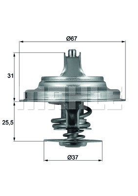 Termostat, kylvätska Mahle Behr TX 25 71D MAHLE