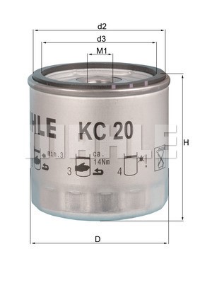 Bränslefilter Knecht KC 20 KNECHT