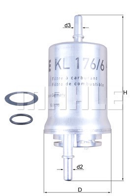 Bränslefilter Knecht KL 176/6D KNECHT