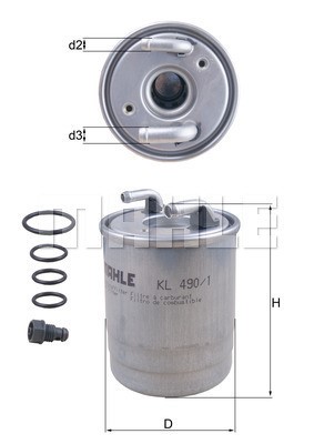 Bränslefilter Knecht KL 490/1D KNECHT Bränslefilter Knecht KL 490/1D KNECHT