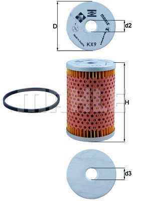Bränslefilter Knecht KX 9D KNECHT