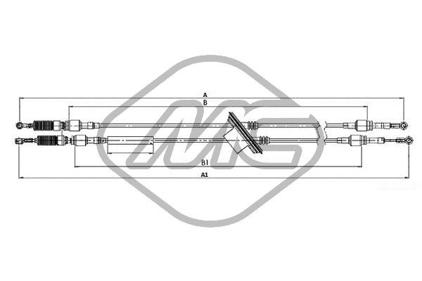 Vajer, manuell transmission Metalcaucho 81161 Metalcaucho