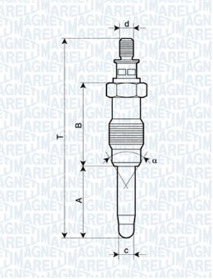 Glödstift 11V Magneti marelli 062587001304 MAGNETI MARELLI