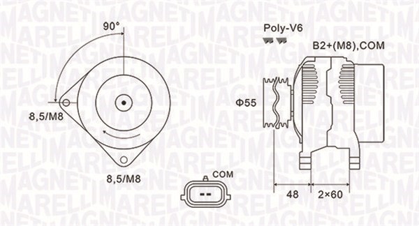 Generator 14V 150A Magneti marelli 063731974010 MAGNETI MARELLI