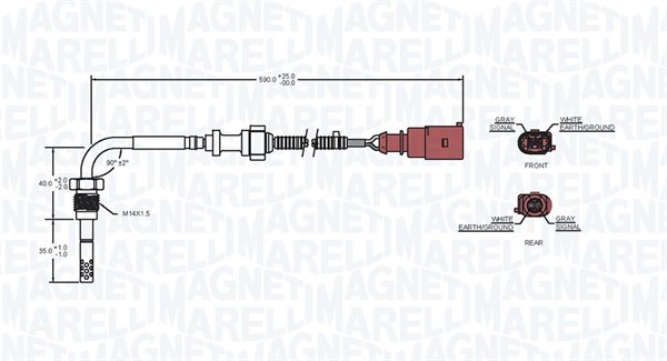 Sensor, avgastemperatur Magneti marelli 172000139010 MAGNETI MARELLI