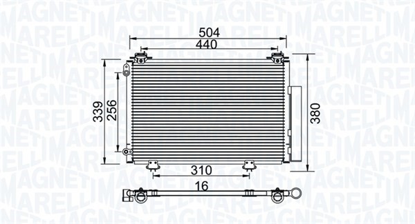 Kondensor, klimatanläggning Magneti marelli 350203736000 MAGNETI MARELLI