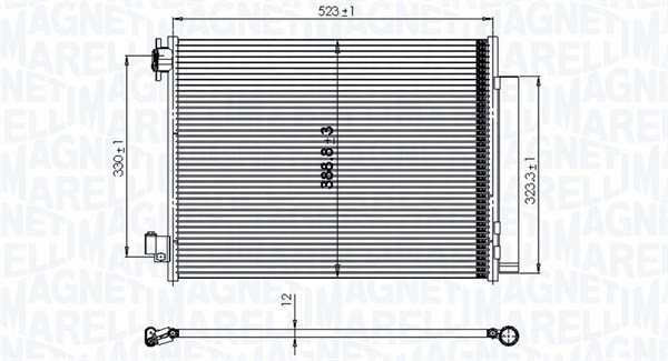 Kondensor, klimatanläggning Magneti marelli 350203823000 MAGNETI MARELLI